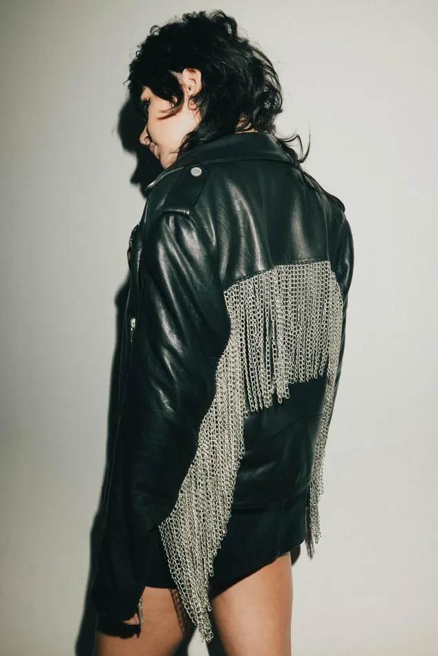 OTHER LEATHER JACKETS WOMEN The Chained Outlaw Biker Jacket