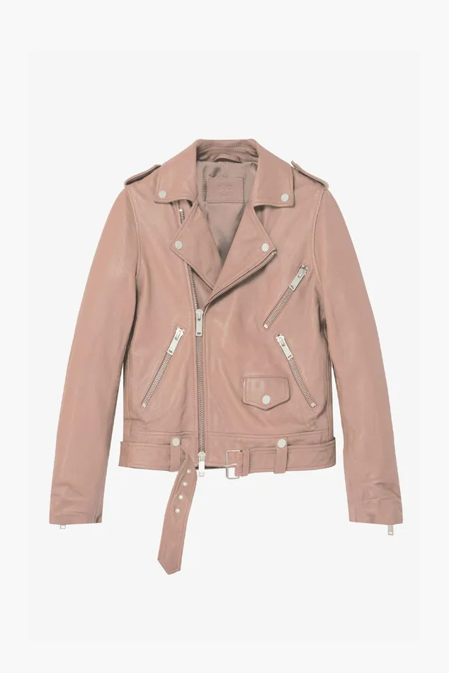 OTHER LEATHER JACKETS WOMEN The Deuce Biker Jacket Pink Blush