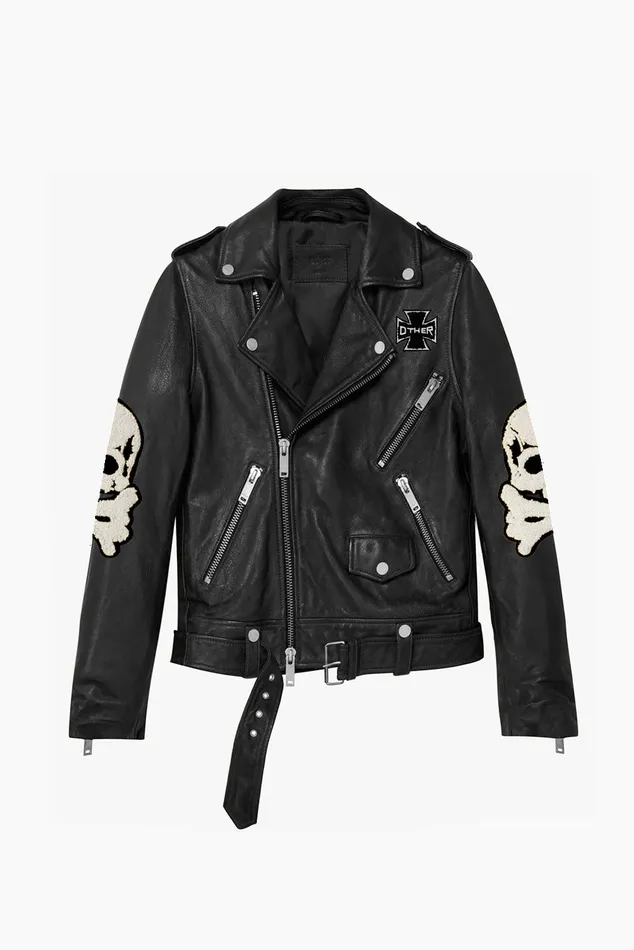 OTHER LEATHER JACKETS WOMEN The Skull and Crossbones Patch Deuce Biker Jacket Vintage Black OTHER LEATHER JACKETS WOMEN The Skull and Crossbones Patch Deuce Biker Jacket Vintage Black