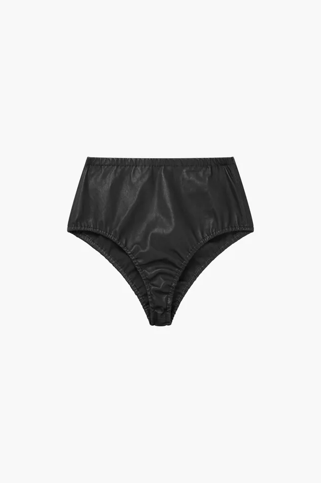 OTHER PANTS WOMEN High Waisted Ultra Shorts Black Leather