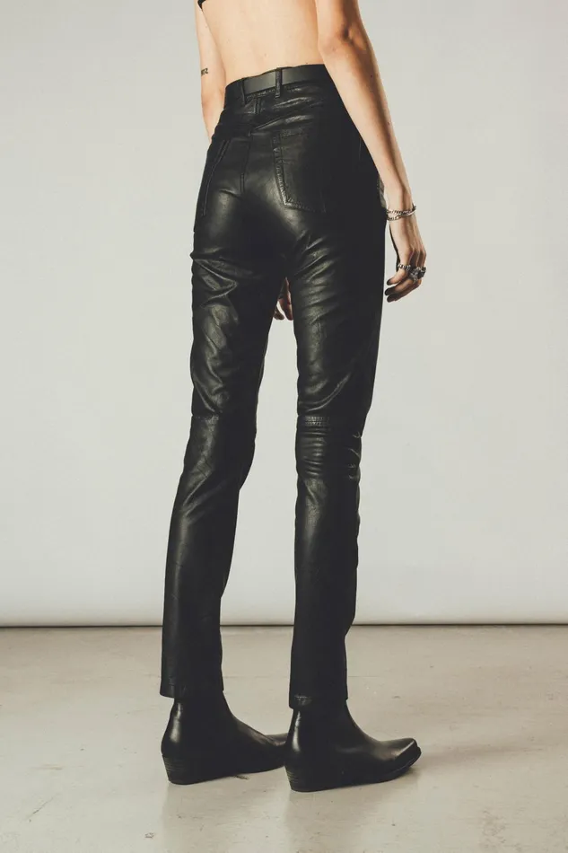 OTHER PANTS WOMEN Leather Pants Vintage Black