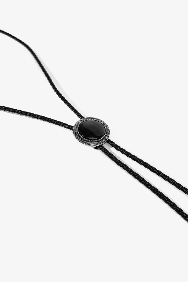 OTHER RINGS MENWOMEN Western Bolo Tie Black Stone