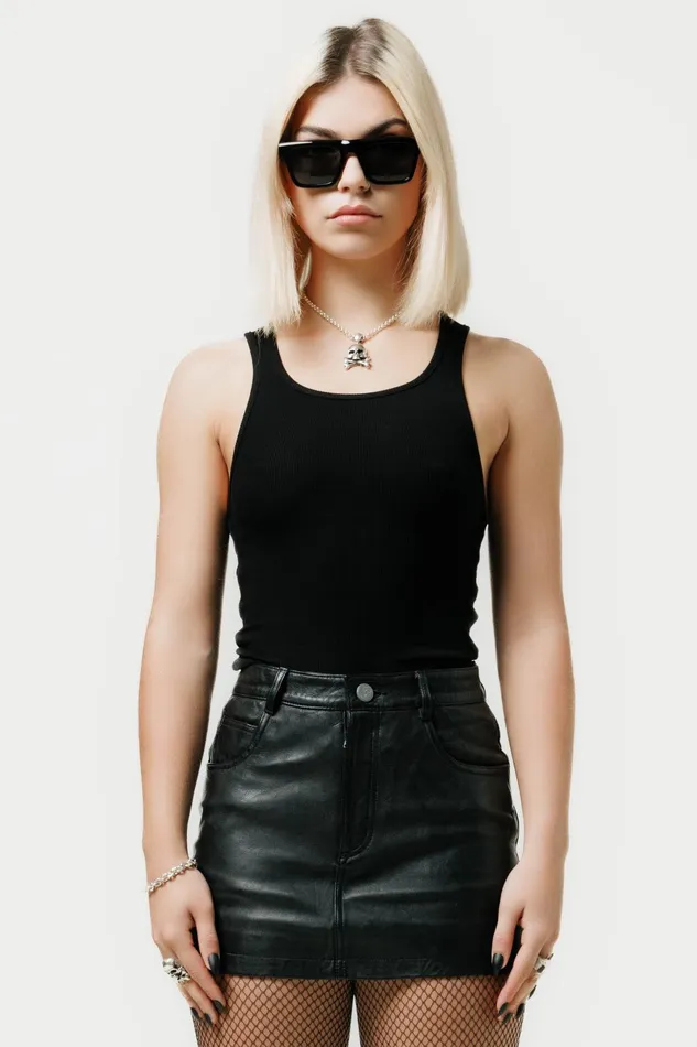OTHER SKIRTS and DRESSES WOMEN The Ultra Mini Skirt Black Leather