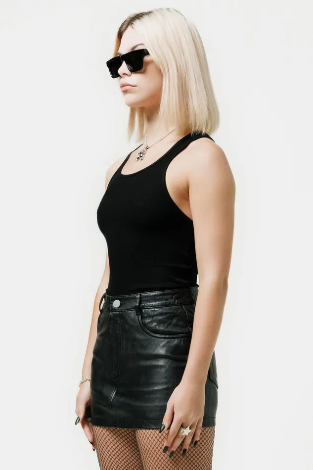 OTHER SKIRTS and DRESSES WOMEN The Ultra Mini Skirt Black Leather