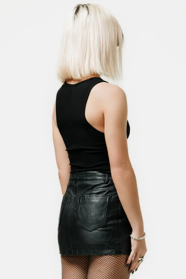 OTHER SKIRTS and DRESSES WOMEN The Ultra Mini Skirt Black Leather