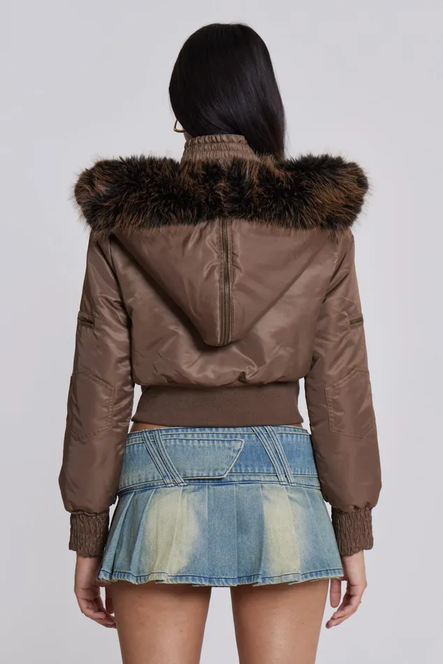Outerwear Women Jaded London Shop Lennux Faux Fur Bomber Jacket