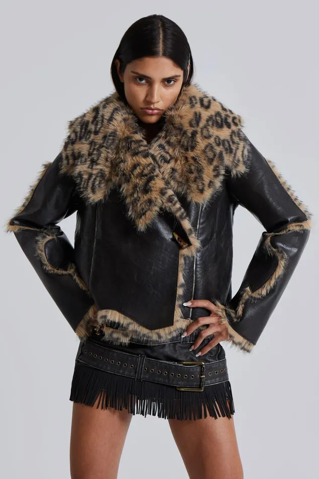 Outerwear Women Jaded London Shop Seone Faux Fur Jacket