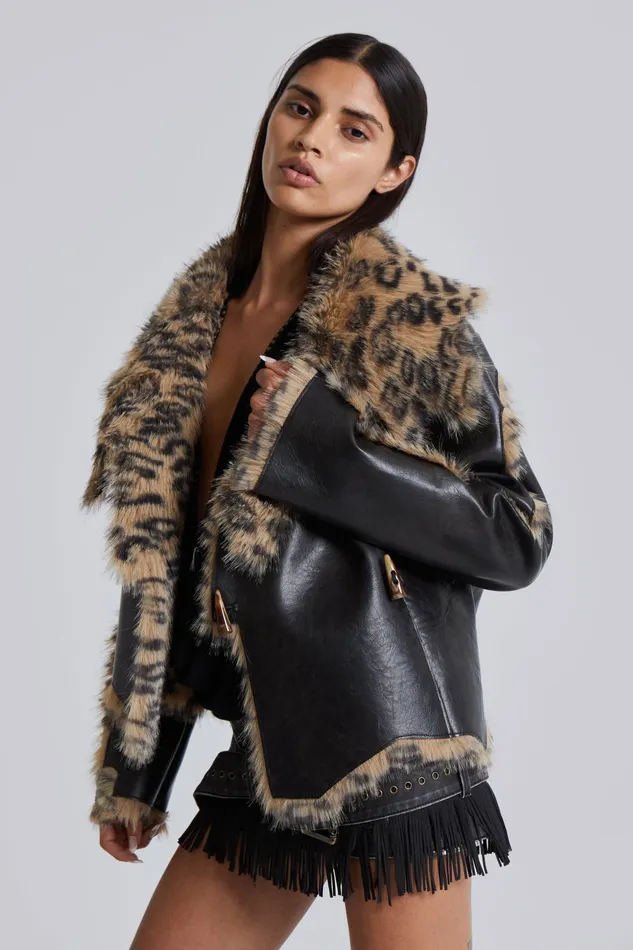Outerwear Women Jaded London Shop Seone Faux Fur Jacket