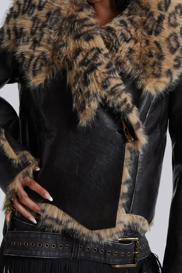 Outerwear Women Jaded London Shop Seone Faux Fur Jacket