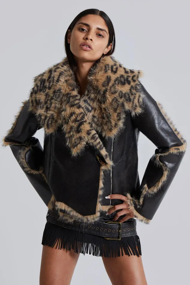 Outerwear Women Jaded London Shop Seone Faux Fur Jacket