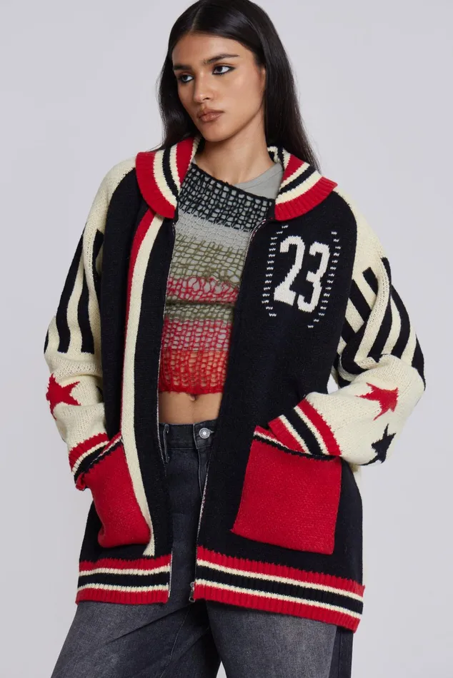 Outerwear Women Jaded London Shop Team 23 Knitted Zip Through