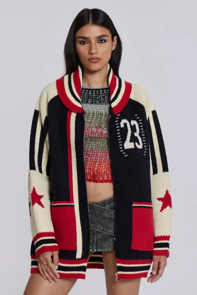Outerwear Women Jaded London Shop Team 23 Knitted Zip Through