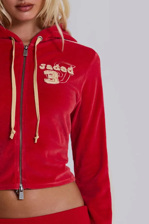 Outerwear Women Jaded London Shop Three Velour Fitted Hoodie