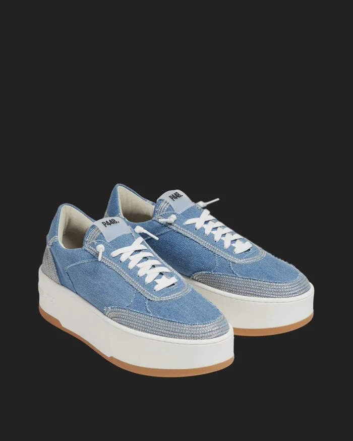 P448 Platforms Women Empire Denim Stitch Sneaker