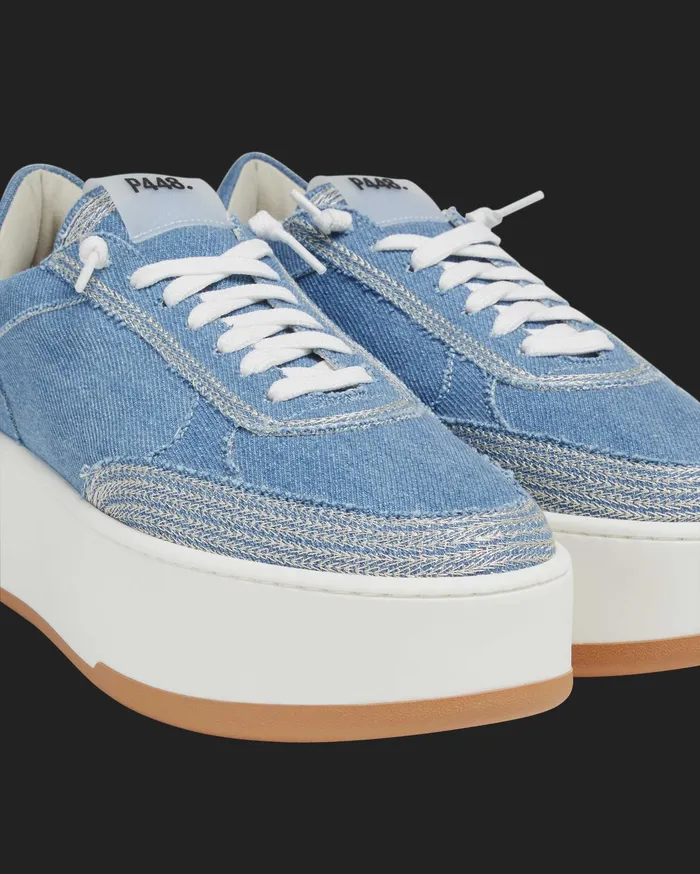 P448 Platforms Women Empire Denim Stitch Sneaker