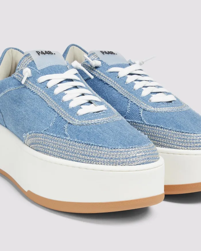 P448 Platforms Women Empire Denim Stitch Sneaker