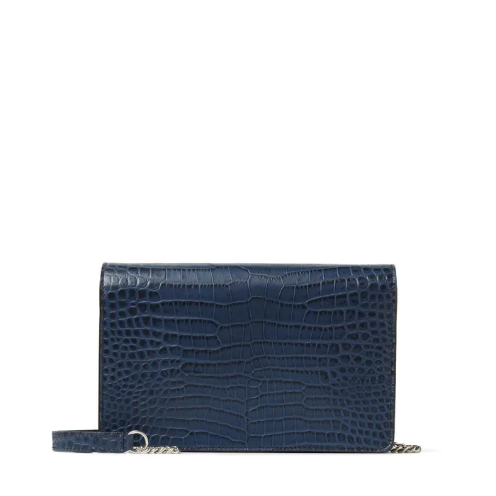 Palace Denim CrocEmbossed Leather Mini Bag With Jc Emblem Denim Women JIMMY CHOO Small Leather Goods