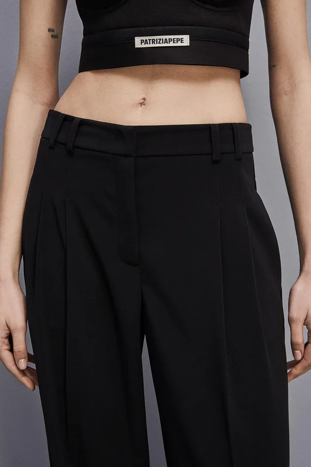 Palazzo Women Patrizia Pepe Essential Crepe Pants Nero