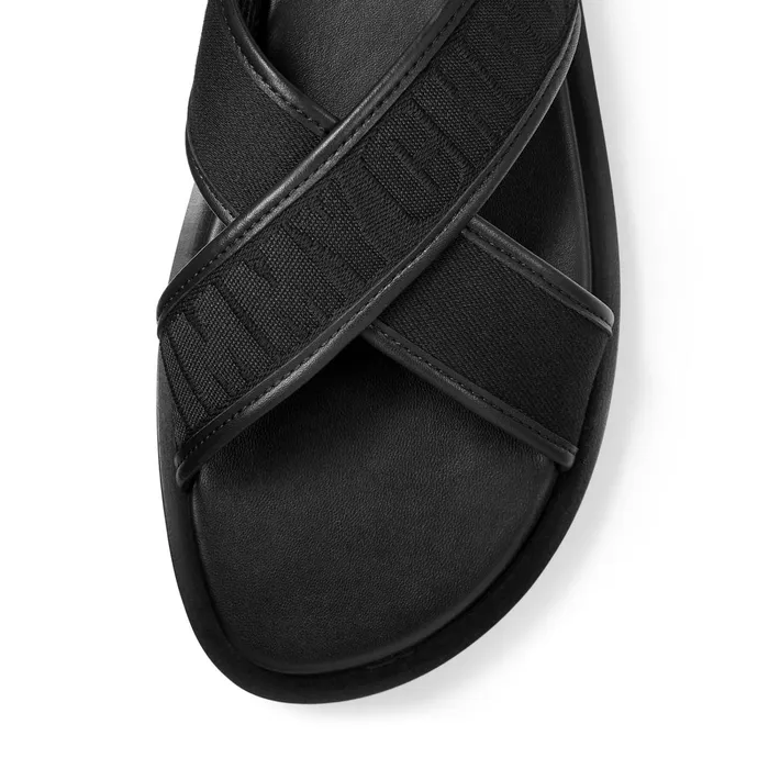 Palmo Black Logo Webbing Sandals With Nappa Leather Lining Blackblack Men JIMMY CHOO Casual Shoes
