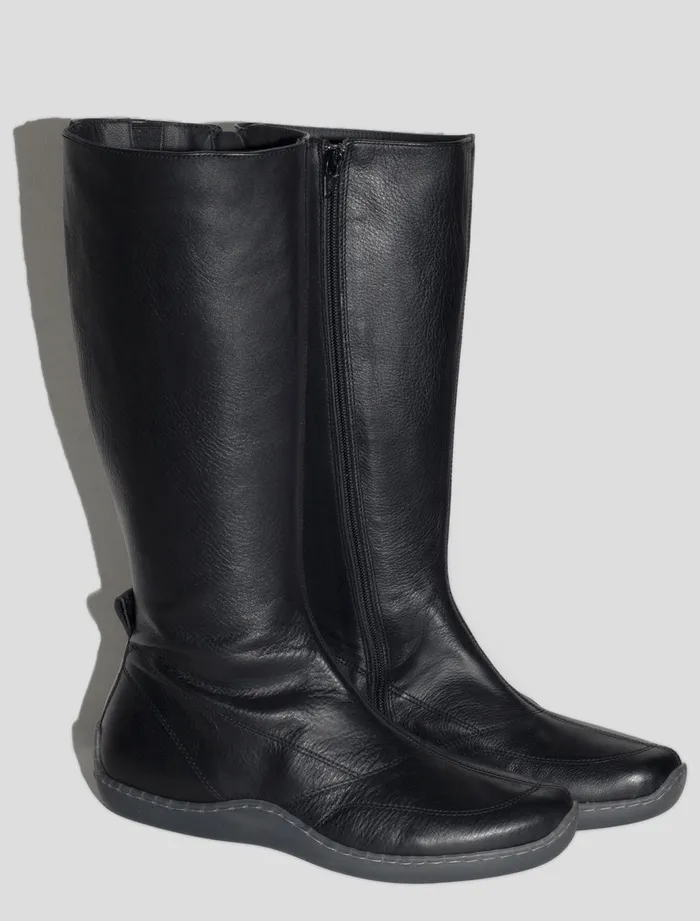 Paloma Wool 003KMBlack Rubber Sole Highleg Leather Boots Women Shoes