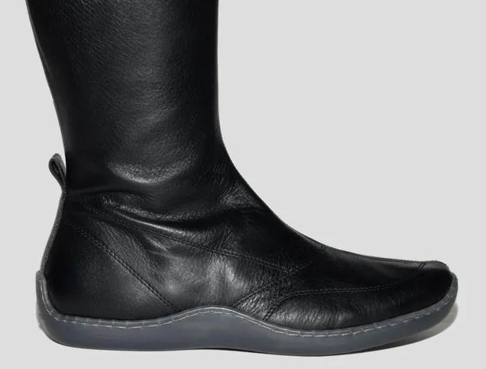 Paloma Wool 003KMBlack Rubber Sole Highleg Leather Boots Women Shoes