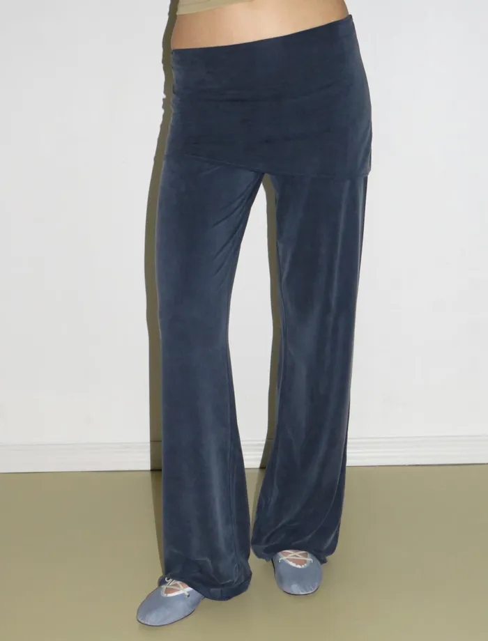 Paloma Wool ALEXIA Navy Stitched Cupro Pants And Miniskirt Piece Women Cupro