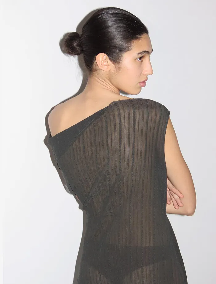 Paloma Wool ALICEDelicate Slightly Sheer Asymmetric Long Dress With Open Front Women Dresses