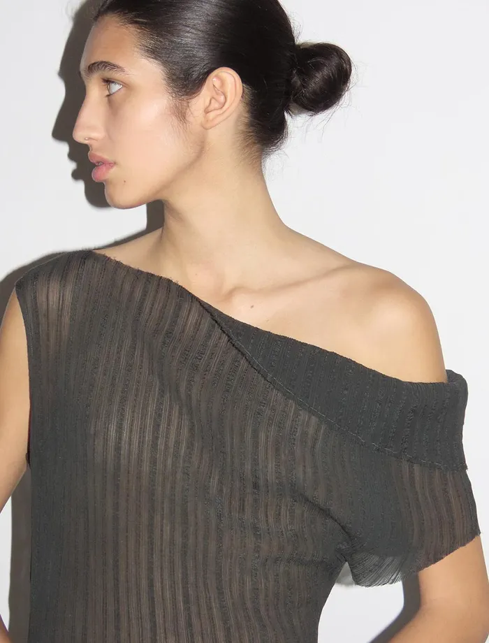 Paloma Wool ALICEDelicate Slightly Sheer Asymmetric Long Dress With Open Front Women Dresses
