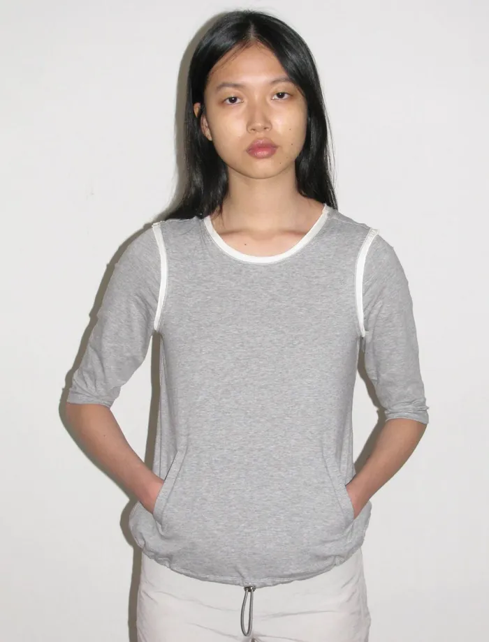 Paloma Wool ANGELA34 Sleeve Top With A Doublelayer Effect And Drawstring At The Hem Women Tops Paloma Wool ANGELA34 Sleeve Top With A Doublelayer Effect And Drawstring At The Hem Women Tops