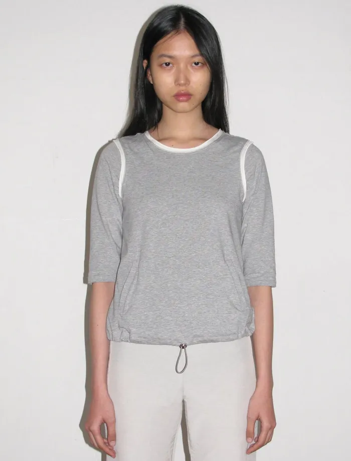 Paloma Wool ANGELA34 Sleeve Top With A Doublelayer Effect And Drawstring At The Hem Women Tops
