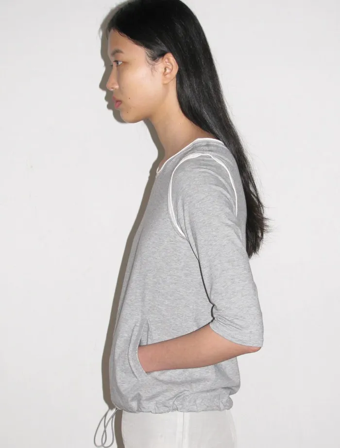 Paloma Wool ANGELA34 Sleeve Top With A Doublelayer Effect And Drawstring At The Hem Women Tops