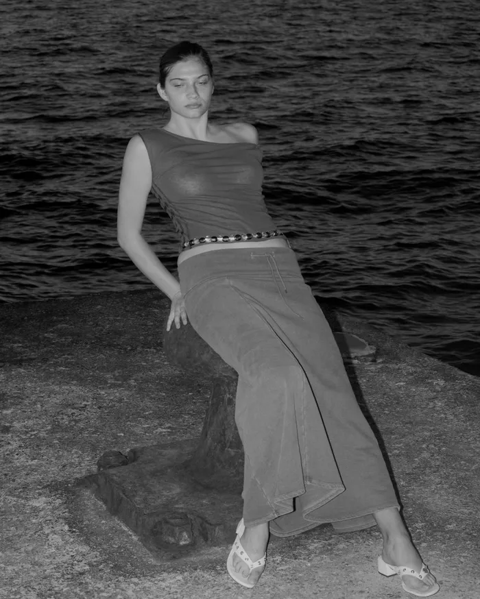 Paloma Wool ARYALong Fleece Skirt With A Wide Waistband And Adjustable Drawstring Women Bottoms