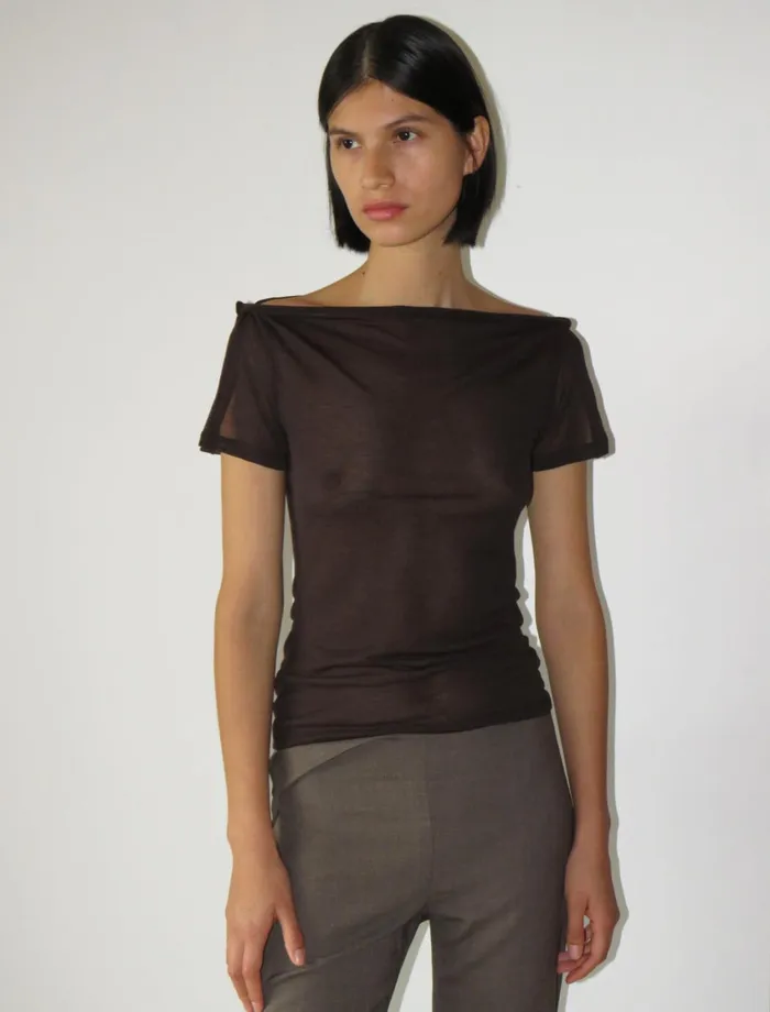 Paloma Wool BRUSIDelicate Slightly Sheer Top With Open Sleeves Women Tops