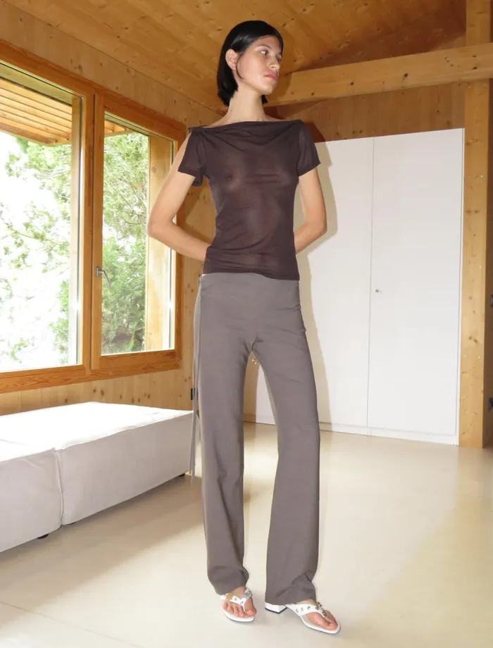 Paloma Wool BRUSIDelicate Slightly Sheer Top With Open Sleeves Women Tops