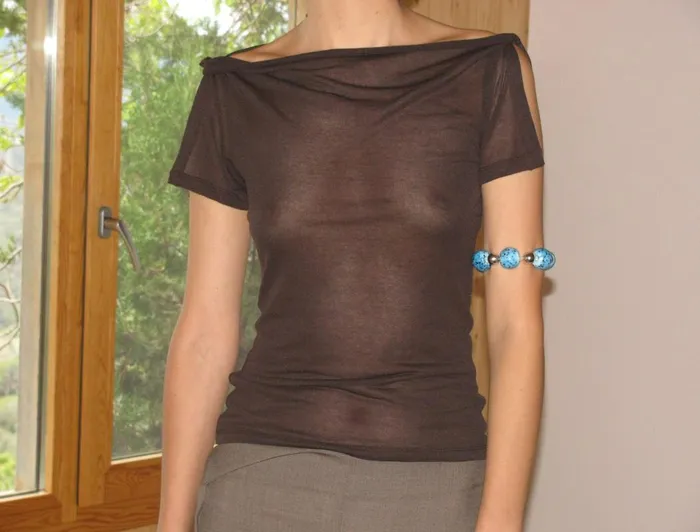 Paloma Wool BRUSIDelicate Slightly Sheer Top With Open Sleeves Women Tops