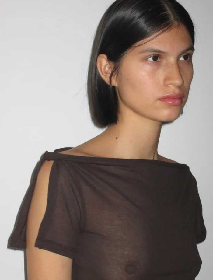 Paloma Wool BRUSIDelicate Slightly Sheer Top With Open Sleeves Women Tops