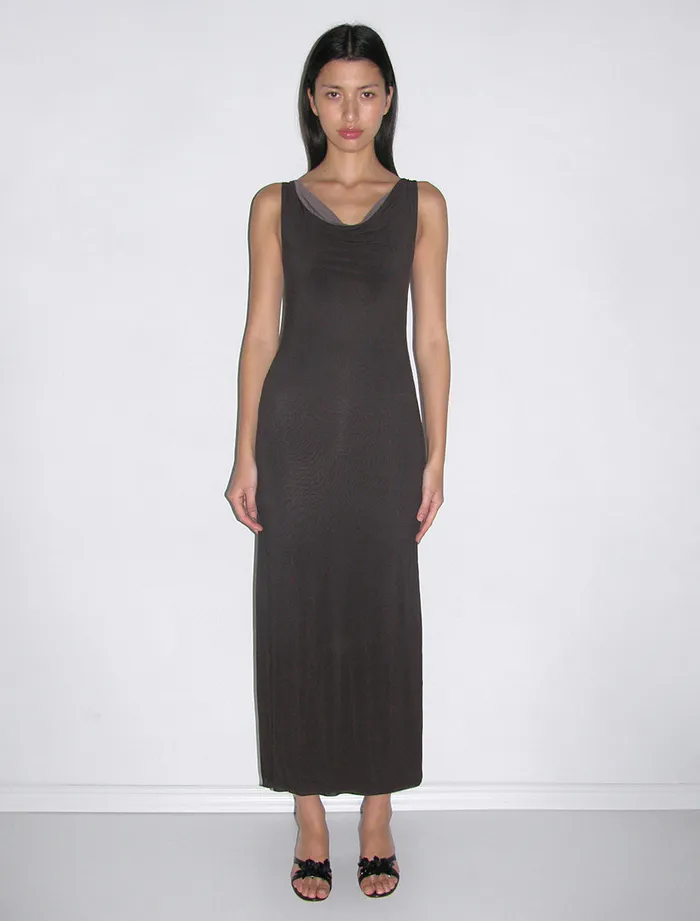 Paloma Wool CAROLLANTwocolor Reversible Viscose Long Dress With Draped Neckline Women Dresses Paloma Wool CAROLLANTwocolor Reversible Viscose Long Dress With Draped Neckline Women Dresses