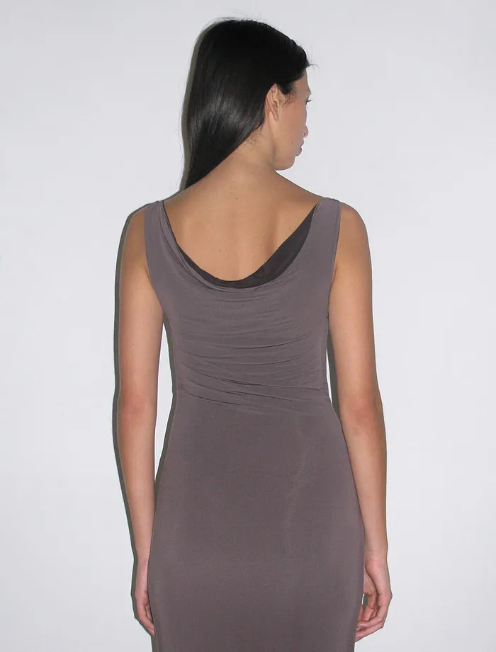Paloma Wool CAROLLANTwocolor Reversible Viscose Long Dress With Draped Neckline Women Dresses