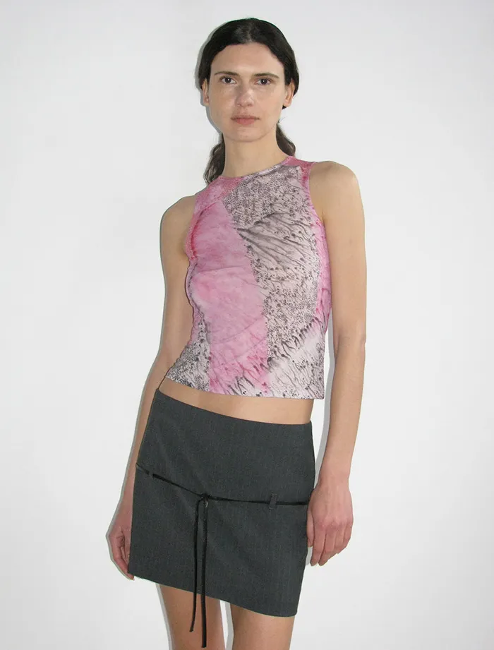 Paloma Wool CISKOFine Delicate Sheer Sleeveless Top With Bow Digital Print Women Tops Paloma Wool CISKOFine Delicate Sheer Sleeveless Top With Bow Digital Print Women Tops