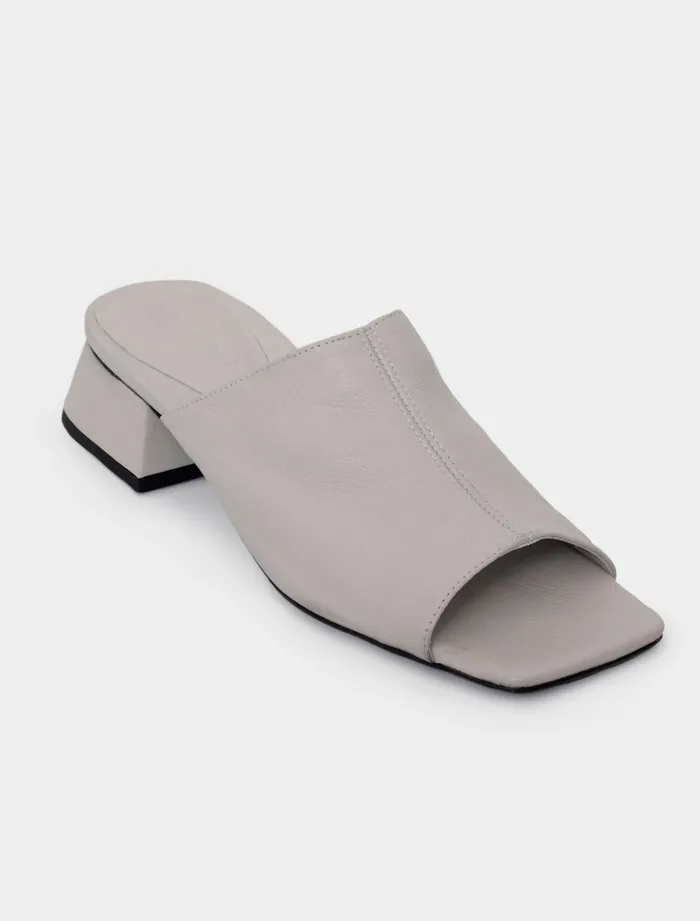 Paloma Wool CONSTANTINELight Grey Wide Strap Leather Sandal With 3cm Heel Women Shoes