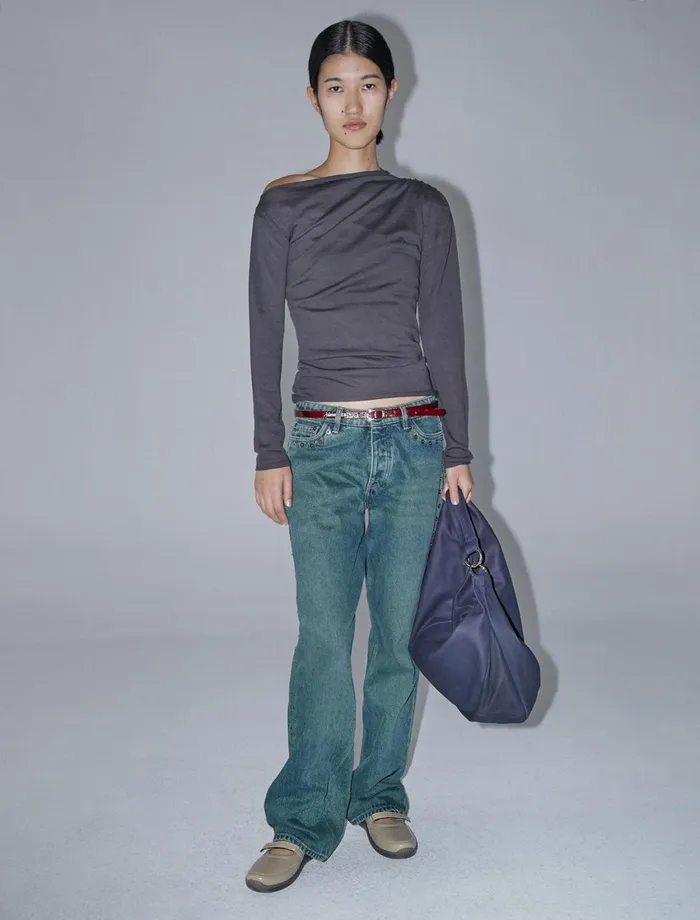 Paloma Wool CROWDLowwaisted Denim Pants With Side Metal Detail Down The Seams Women Bottoms