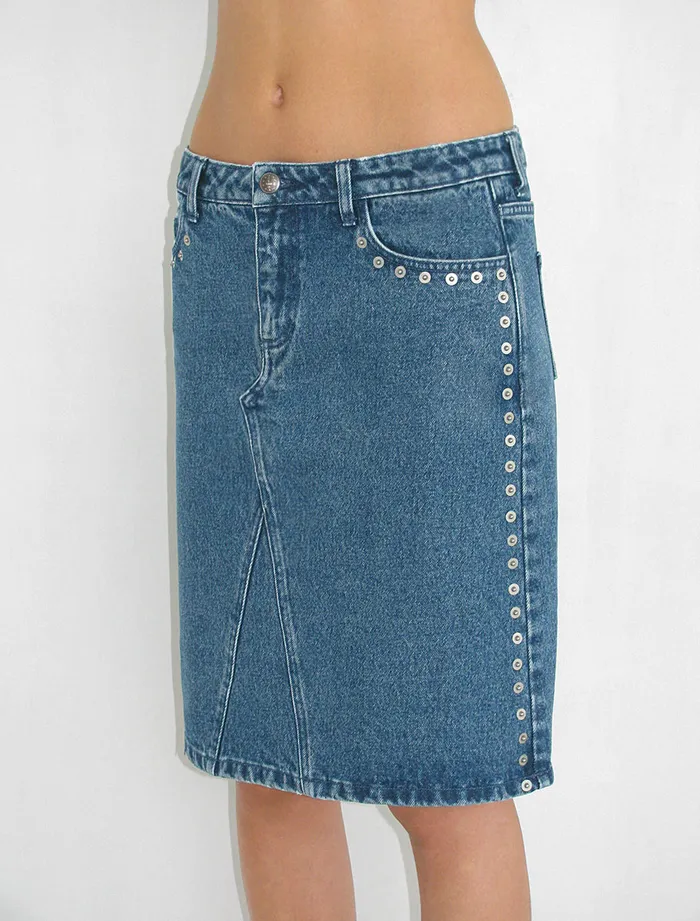Paloma Wool CROWD SKIRTLowwaist Denim Skirt With Side Metal Detail Women Bottoms Paloma Wool CROWD SKIRTLowwaist Denim Skirt With Side Metal Detail Women Bottoms