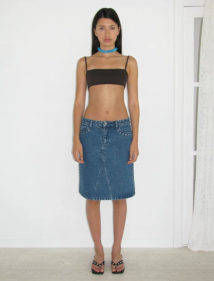 Paloma Wool CROWD SKIRTLowwaist Denim Skirt With Side Metal Detail Women Bottoms