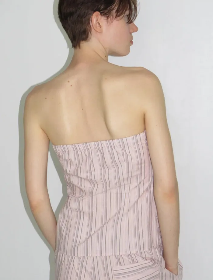 Paloma Wool DANICAFitted Bandeau Cotton Top With Central Button Placket Women Tops