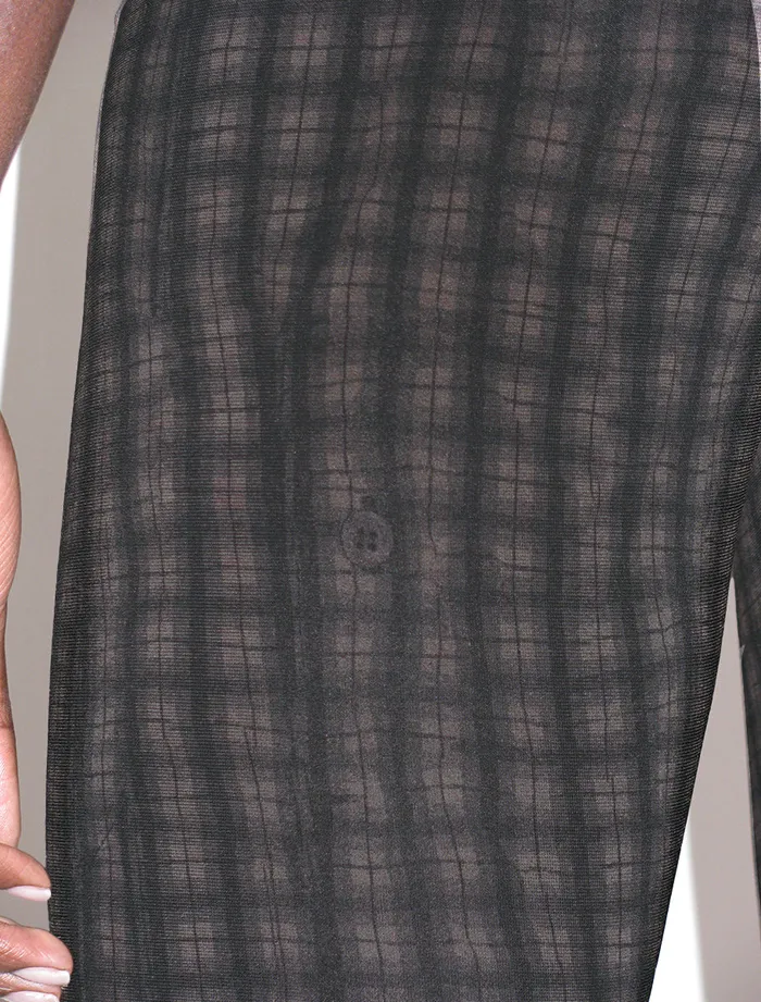 Paloma Wool DECKSlightly Transparent Checkered Cycling Pants Women Bottoms