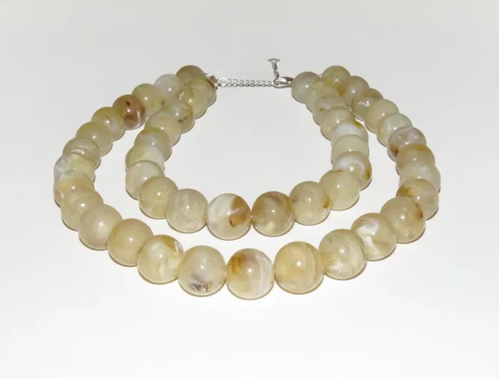 Paloma Wool DOUBLE CORBETTIDouble Adjustable Resin Beaded Necklace Women Jewelry