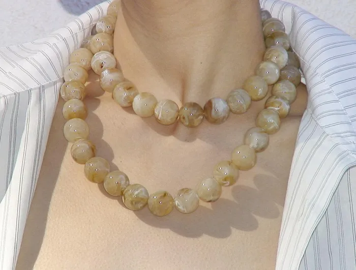 Paloma Wool DOUBLE CORBETTIDouble Adjustable Resin Beaded Necklace Women Jewelry