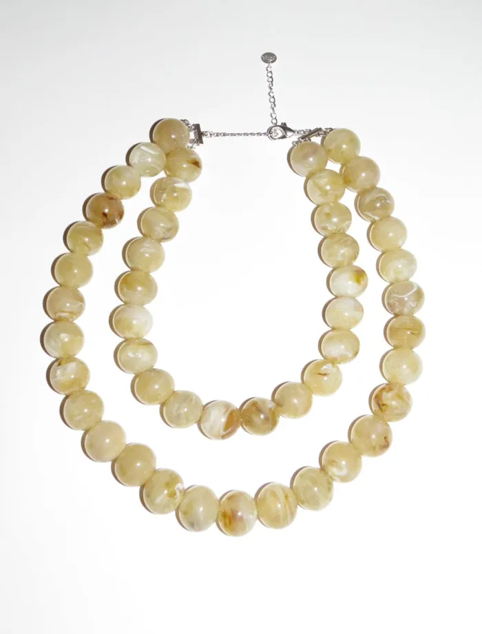 Paloma Wool DOUBLE CORBETTIDouble Adjustable Resin Beaded Necklace Women Jewelry