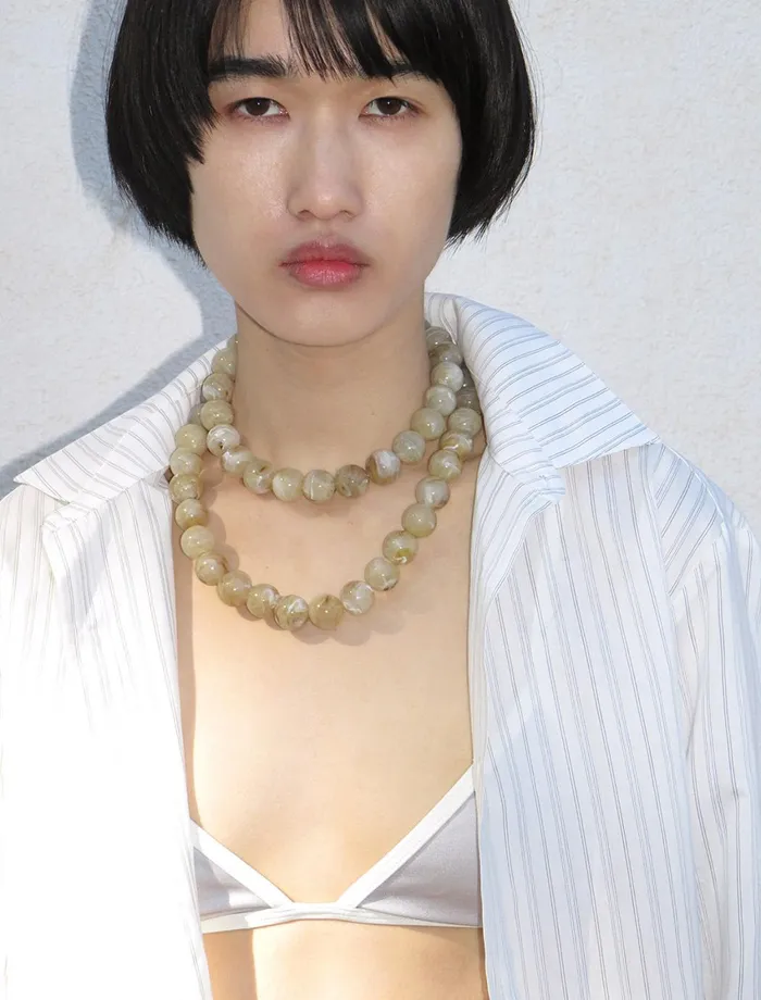 Paloma Wool DOUBLE CORBETTIDouble Adjustable Resin Beaded Necklace Women Jewelry