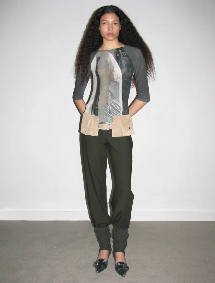 Paloma Wool FELICE34 Sleeve Reversible Top With Digital Car Print Women Tops